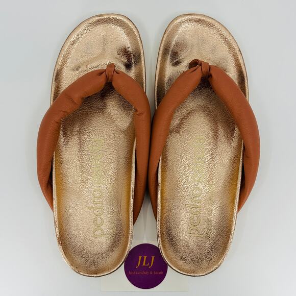 Pedro Garcia Women's Anita Rosette Stucco Leather Thong Sandals Size 38.5/8.5 US - Picture 11 of 14